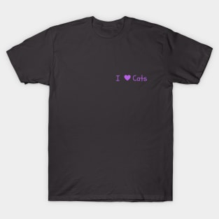 I heart Cats - purple pocket T-Shirt